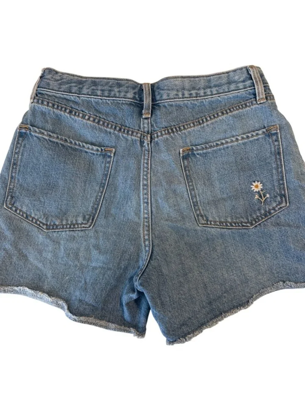 Old Navy Denim  Daisy Embroidered Cutoff Frayed Jean Shorts Size 16